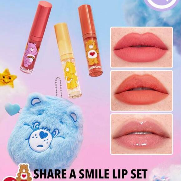 Care Bears x Sheglam Share A Smile Lip Set Matte Lipstick and Lipgloss - Picture 11 of 12